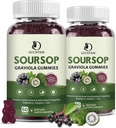 Organic Soursop Graviola Gummies, Soursop Extract z bezgavk Bogat z multivitaminom za naravni antioksidant, podporo celic in regeneracijo, Imune Boost in kožo, Vegan- 60 dan dobave
