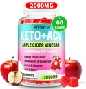 Jabolčni viničar Gumies, Hitri keto ACV Gumies, Max Moč 2000mg, Oblikovan z zelenim čajem, B6 & B12, Probiotiki, ACV za presnovo, Prebava, Detox & Cleanse, 60 števk