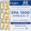 HAIM EPA1000 – Visokopotezni EPA ribje olje dodatek – 1.100mg Omega-3 za srce, možgani in skupno zdravje – farmacevtsko-grade softgels – čiste, nebrušen kapsule – 60 Softgels – Made in USA