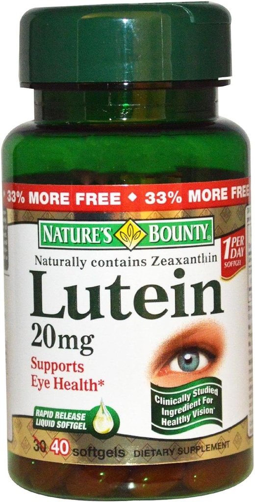 Bounty Lutein narave 20mg, 40 Softgels (Pack z 2)