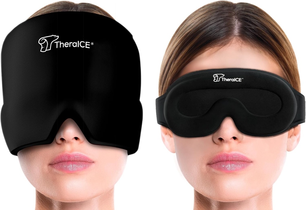 TheraICE Migraine Glavobol Relief Cap, Hot & Cold Therapy Hat, Migrena Relief Cap, Cool Gel Head Ovit, Glavobol Cap Ledeni paket Maska + Theraice Hladilni gel Relief Sleep Maska