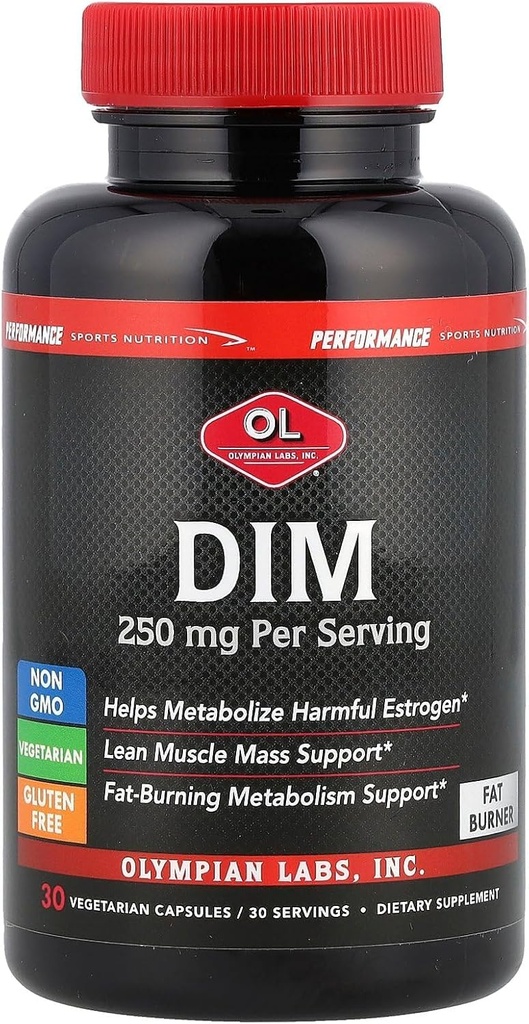 Olympian Labs Performance DIM Supplement 250mg - DIM Diindolylmetan 30 kapsul (30 dnevna zaloga)