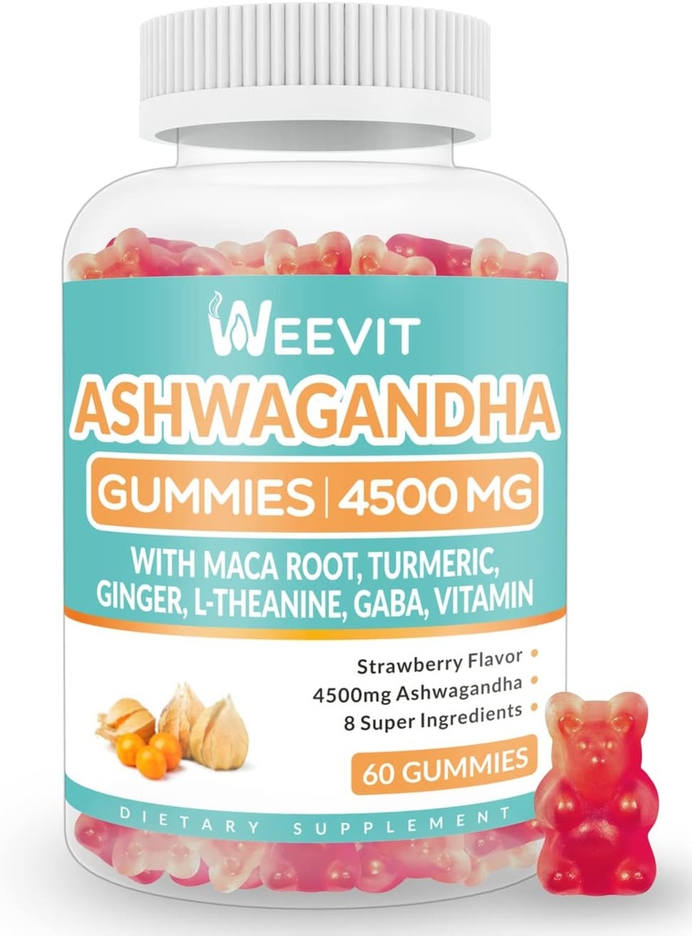 Brez sladkorja Ashwagandha Gumies za ženske in moške, Ashwagandha Gummy z Maca Root Prašek