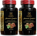 Candida Support Supplement - Digestive Wellness, Wormwood, Black Walnut, Caprylic Acid, All Natural Gut Cleanse with Herbs - 2 Bottles 120 Capsules