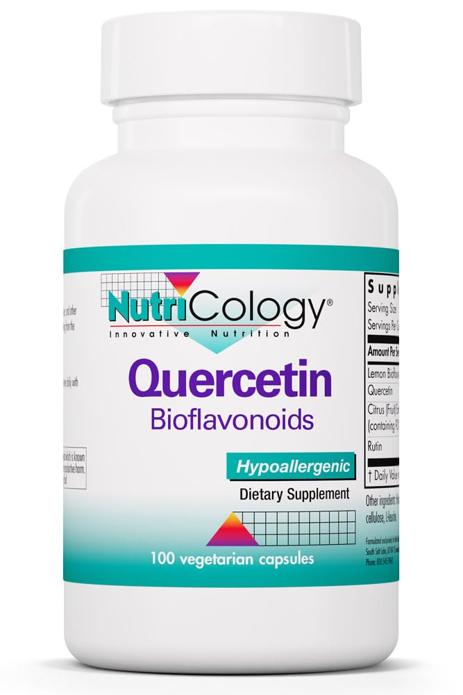 Nutriologija Quercetin Bioflavonoidi - Lemon Bioflavonoid Complex, Rutin, Citrus Extract, Hesperidin, Vegetarijanske kapsule - 100 Število