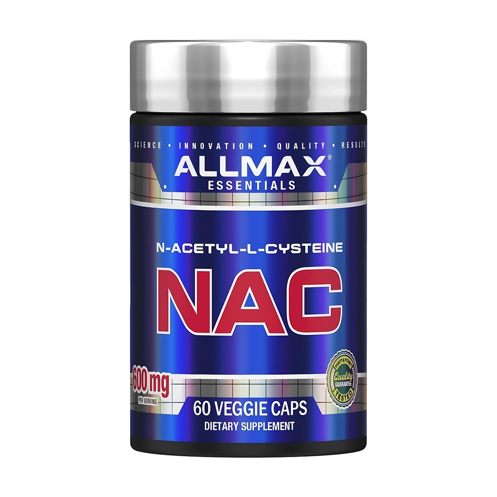 ALLMAX NAC - 60 Veggie Kapsule - Imunska podpora in prosta radikalna zaščita - 60 Serving