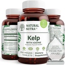 Naravni Nutra Kelp Jodine ščitnica dopolnilo za podporo, krepi imunski sistem, in Regulira Presnova, Vegansko morje Kelp, Non GSO, Atlantski izvor morske trave ekstrakt, 225 mcg, 250 tablet (Pack po 2)