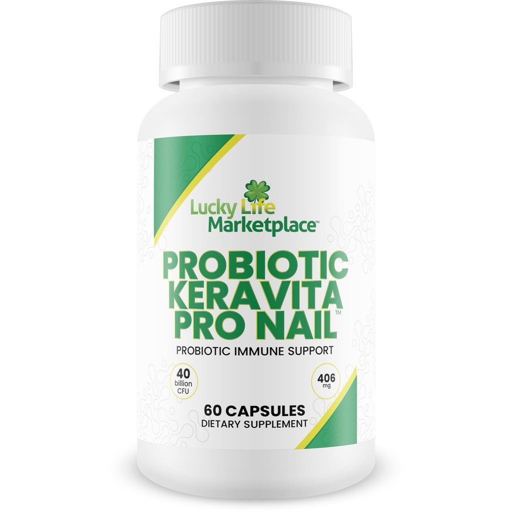 Probiotic Keravita Pro Nail - Probiotic Imunska podpora za podporo telesu za naravno obrambo pred glivami - spodbujanje čistih nohtov - podpora zdravo Gut Microbiome za pomoč imunskega odziva