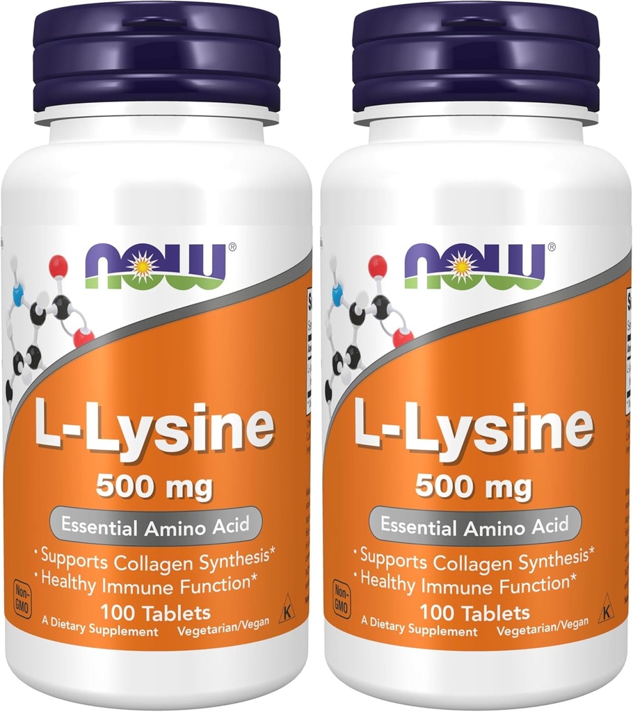 Zdaj dopolnila, L-lizin (L-lizin hidroklorid) 500 mg, aminokislina, 100 število (paket z 2)