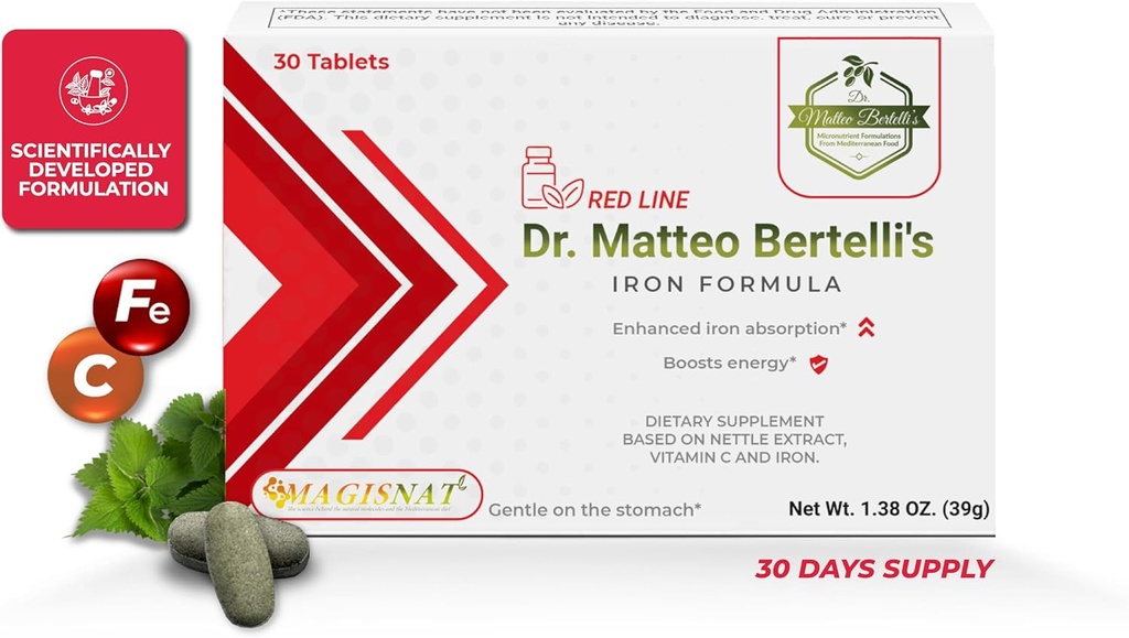 Železna formula dr. Mattea Bertellija (30 tablet) - ekstrakt koprive, vitamin C, železo