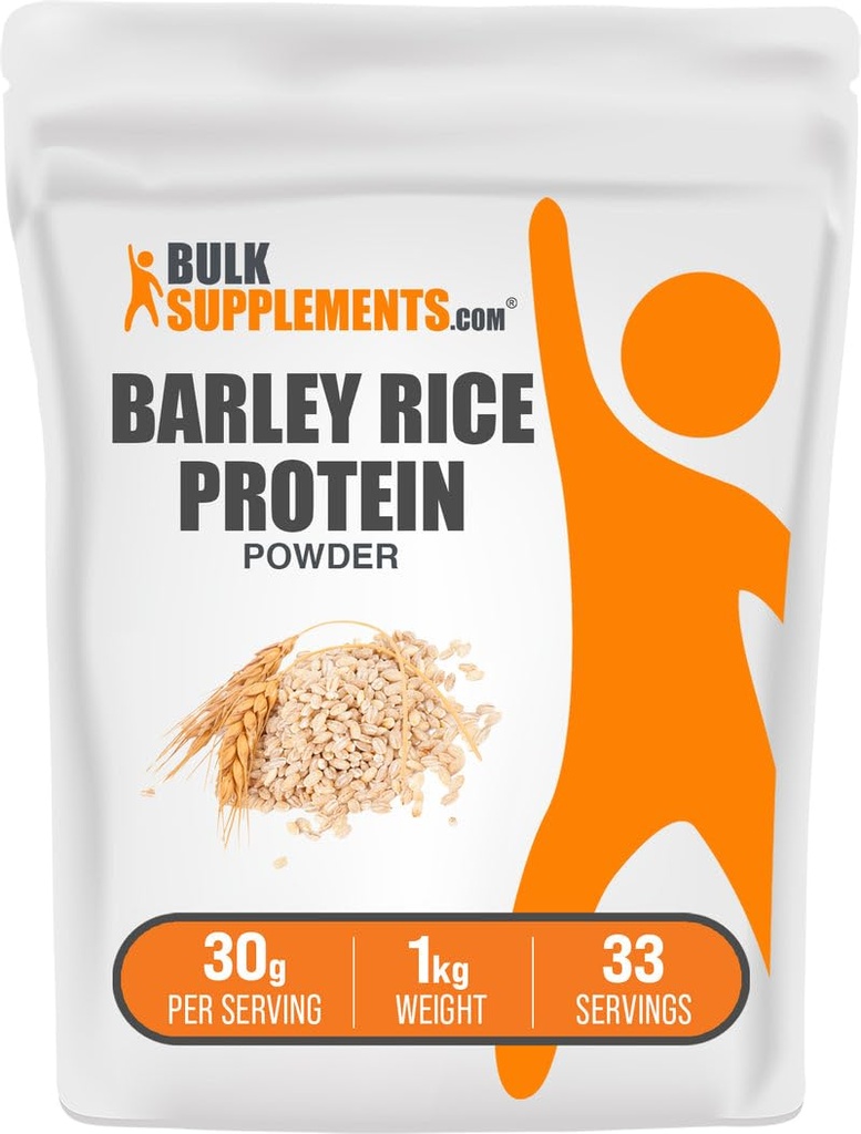 BulkSupplements.com Ječmen Rice Protein Powder - Vegan Protein Powder, Športna prehrana - Unflavored & Dairy Free, 30g na Serving, 1kg (2,2 lbs) (Pack of 1)