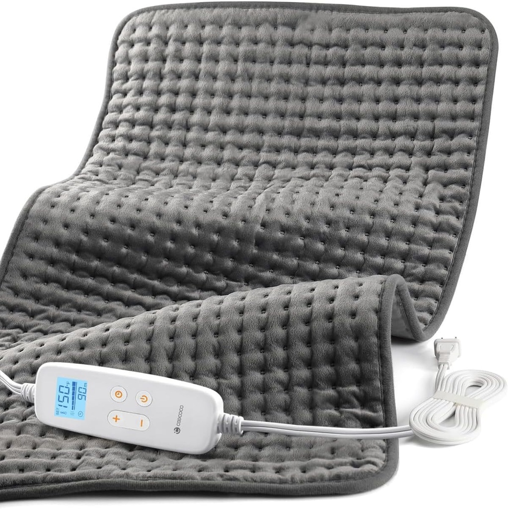CooCo 17x33 Velika grelna pad za hrbet, HSA Odobrena darila za mamo očka, Električna ogrevana pad za vratu Čas Cramps, FSA Upravičena Heat Pad, Auto Off, 10ft Cord, Božično darilo za ženske moške
