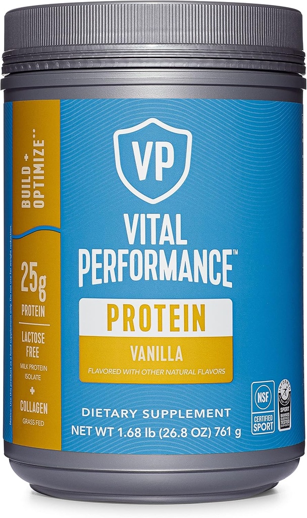 Vitalni proteini Kolagen peptidi v prahu – vanilija, mešanica beljakovin v prahu, laktoza brez glutena, 1,68 lb