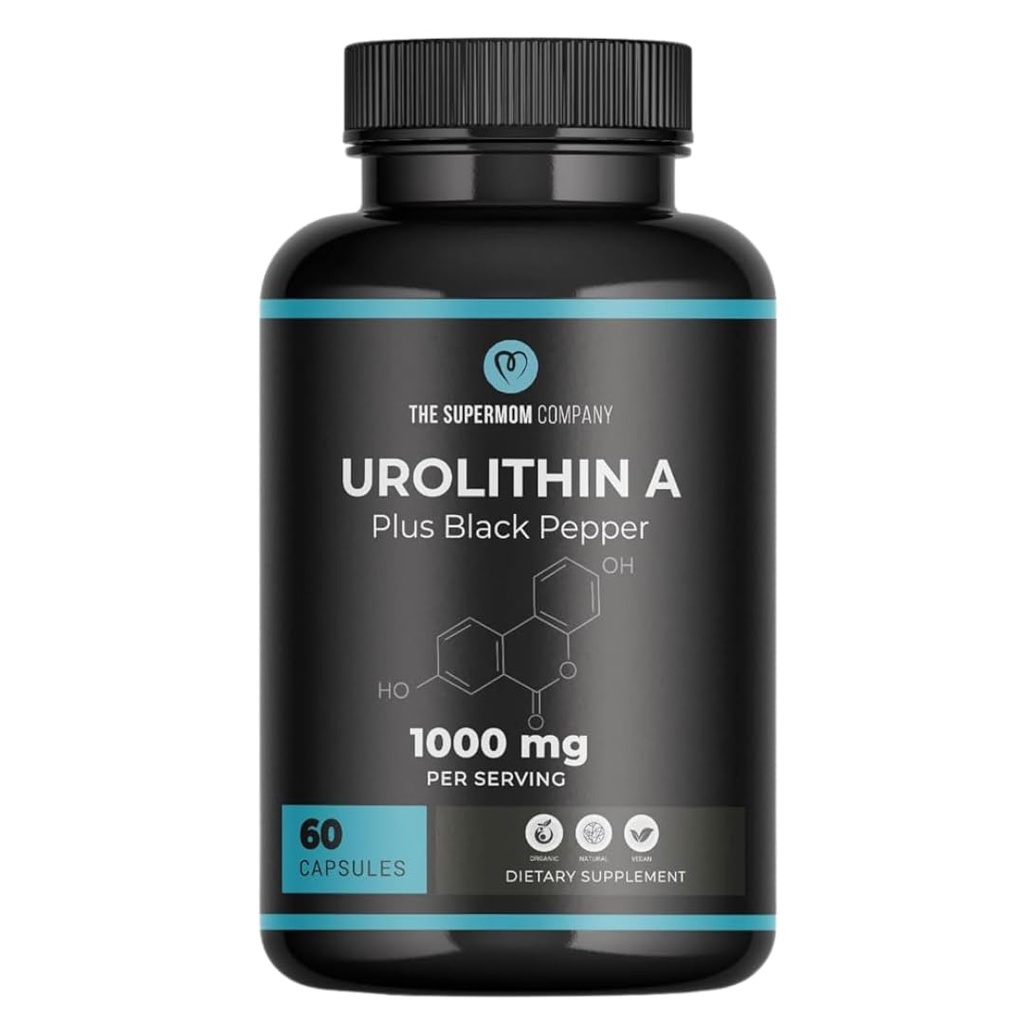Urolitin A Plus črni poper prehranska dopolnila - 1000mg na postrežbo, 60 Zelenjavnih kapsul