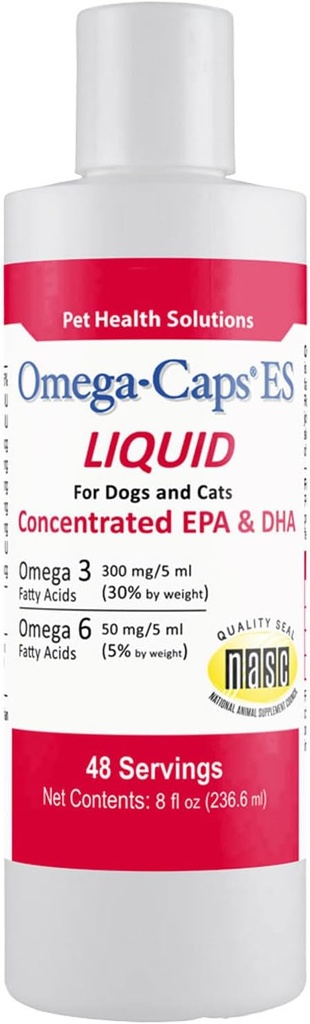 Tekoča za pse in mačke Visoka moč Omega-3 in Omega-6 Maščobne kisline Koncentrirana EPA in DHA ribje olje dodatek Vet Oblikovana v ZDA Skin Coat Joint and Health 8 fl oz 48 Servings