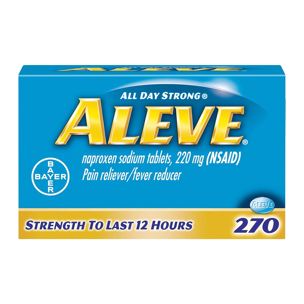 Aleve Caplets, Naproxen Natrijev 220 mg (NSAID), Pain Reliever/Fever Reducer, #1 Ortopedski kirurg Priporočeno, 270 Število
