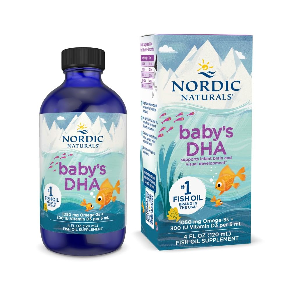 Nordic Naturals Baby’s DHA, Unflavored - 4 oz - 1050 mg Omega-3 + 300 i.e. vitamin D3 - podpira razvoj možganov, vida in živčevja pri dojenčkih - Non-GMO - Služi maja Vary