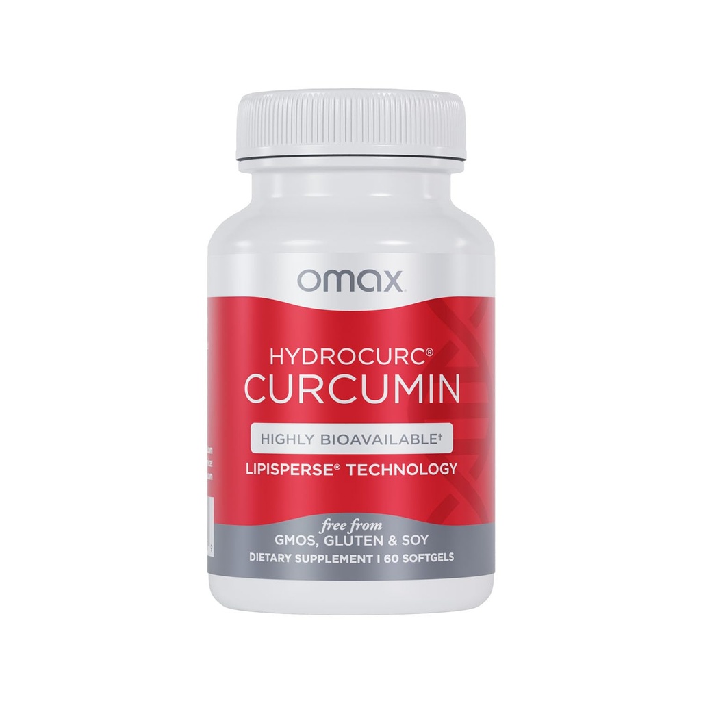 Omax3 HydroCurc Kurkumin Mehurčki, Zelo biološko dostopna, Nanodelci Potenca in Absorpcija (60 Softgels)