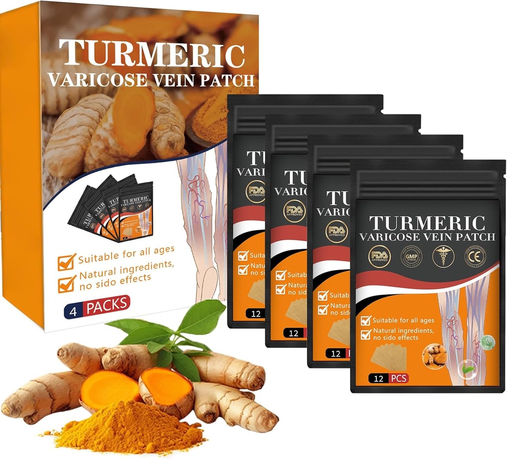 1 Box Furzero Turmeric Varicose Vein Patch - 2024 Novih Turmeric Vein obliži, Naravno lajša krčne vene v nogah in pajki