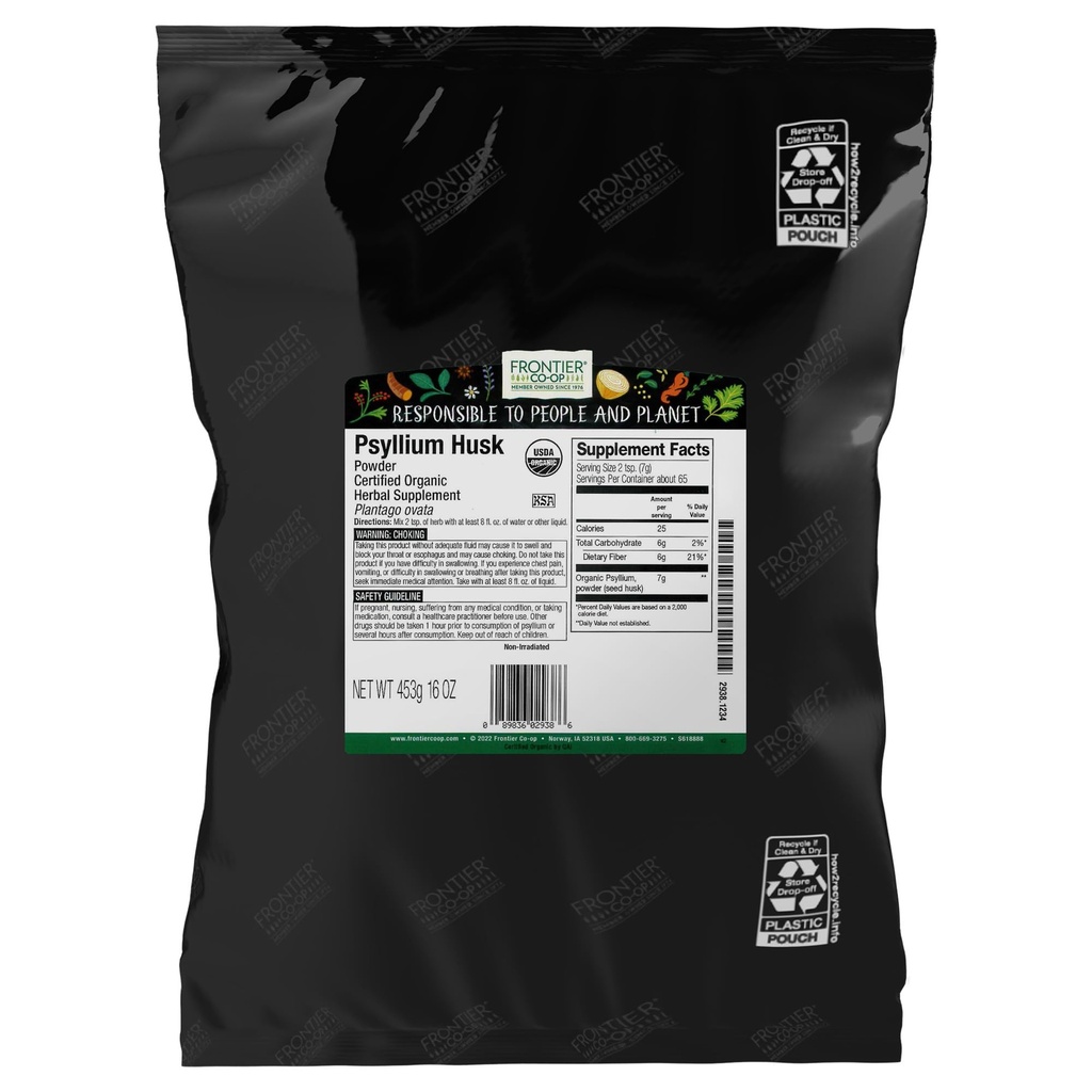 Frontier Co-op organski Psylium Husk prašek 1lb