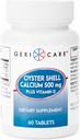 GeriCare Oyster Shell kalcij 500mg + vitamin D, zdravje kosti, prehranska dopolnila tablete, 60 število (Pack od 1)