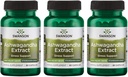 Swanson Ashwagandha Extract-Naravni dodatek za spodbujanje zdravega odziva na stres, energetsko podporo in živčevje zdravje-aiurvedski dodatek za naravno dobro počutje-(60 kapsul, 450mg vsak) (3 paket)