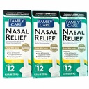 FamilyCare Nasal Relief Spray, Pump Mist, Anti-drap, Hude prebavne motnje, (Oxymetazolin HCI) 12 ur, 3 pakiranja