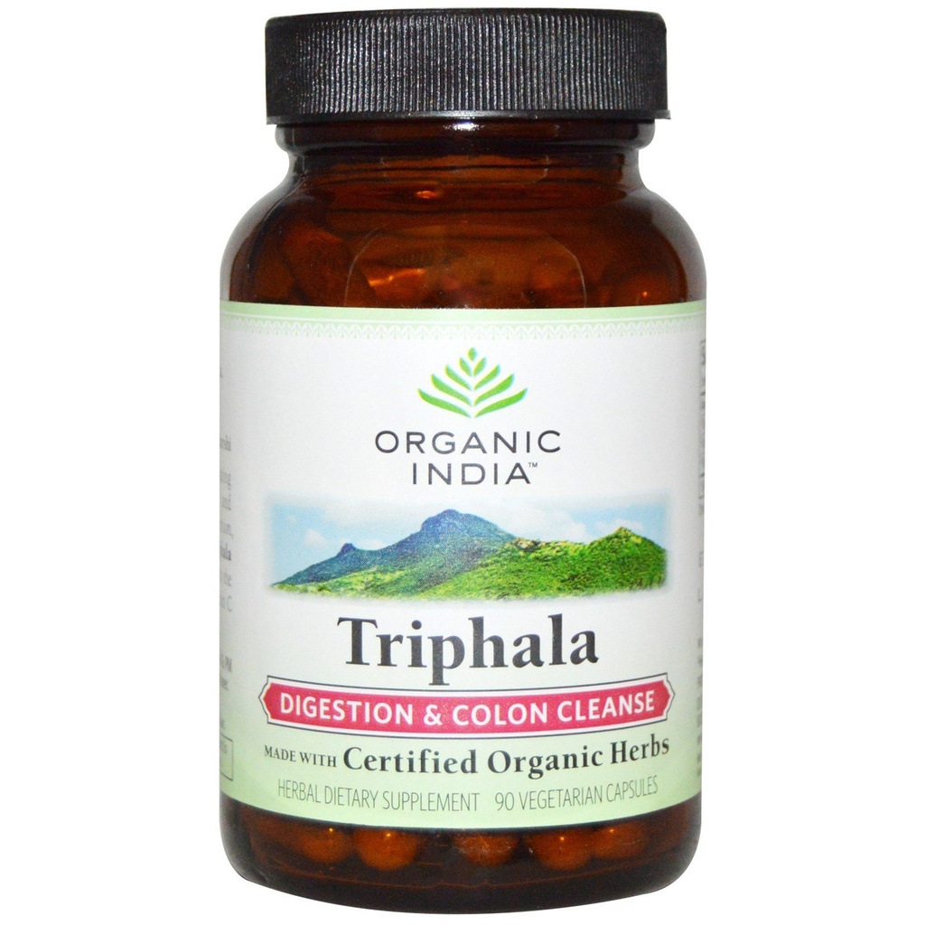 ORGANIC INDIA Trifala Kapsule Organic - Zeliščni dodatek z Amla, Bibhitaki, Haritaki, Digestion & Colon Podpora, Imunski sistem Podpora, Adaptogen, Vegan, USDA Certified Organic - 90 kapsul