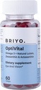 Briyo Optivital Eye Health Supplement z Lutein, Zeaksantin, Astaksantin in Omega 3 – Podpira vizualno jasnost, zaslon utrujenost in dolgotrajno zdravje mrežnice – En dan, 60 Softgels