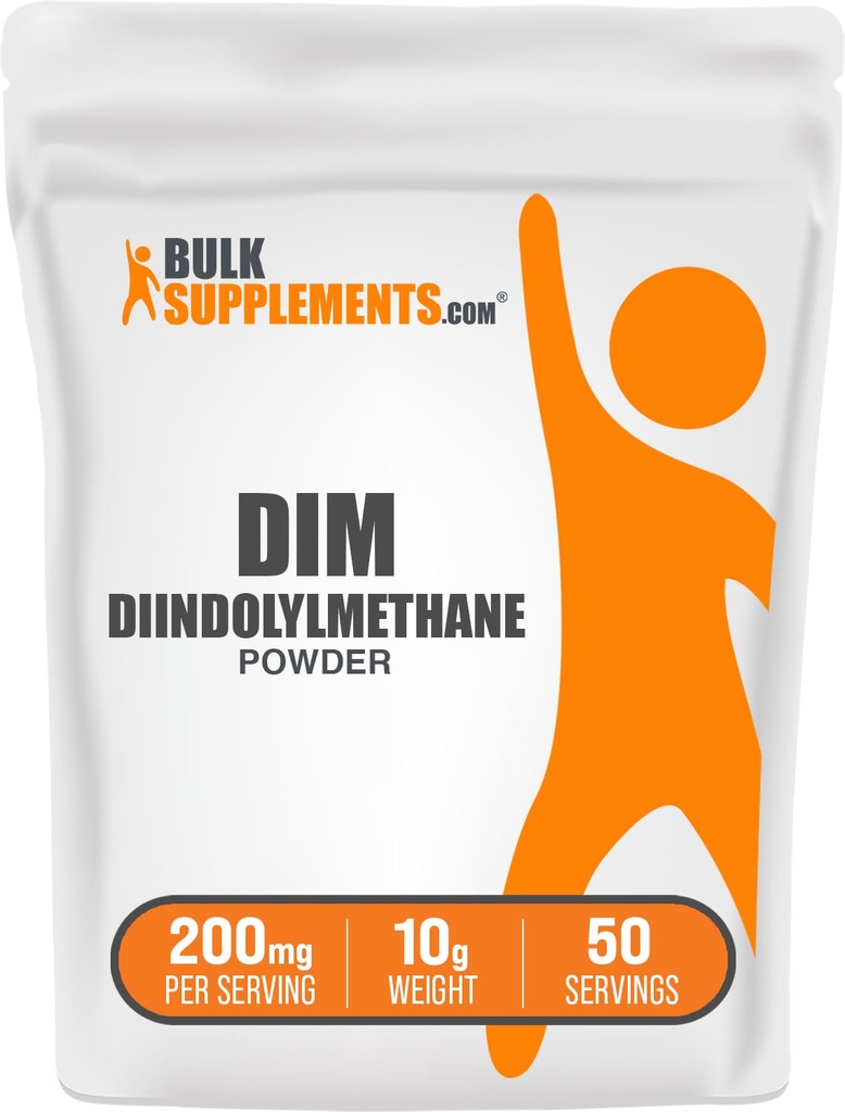 BulkSupplements.com DIM Powder - Diindolylmethane Powder, DIM Supplement for Men & Women - Unflavored & Gluten Free, 200mg per Serving, 10g (0.35 oz) (Pack of 1)