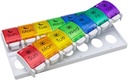 EZY DOSE Weekly (7-Day) Pill Case, Medicine Planner, Vitamin Organizer, 2 krat na dan AM/PM, Odstraniteva pladnje, Velika Push Button Compartments, enostaven za uporabo, Artritis prijazno, Rainbow Lids, BPA brezplačno