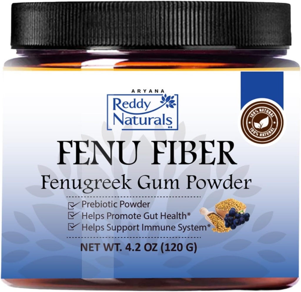 Reddy Naturals Ariana FENU Fiber – Razočarani Fenugreek Gum v prahu - Muscadine Polifenoli - podpira zdrave metabolične funkcije – Izboljšuje imunski in črevesni zdravje – 4.2 OZ (120 G)
