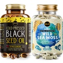 Maju Superfoods 4-v-1 Sea Moss Kapsule in črno olje Kapsule Seed Oil