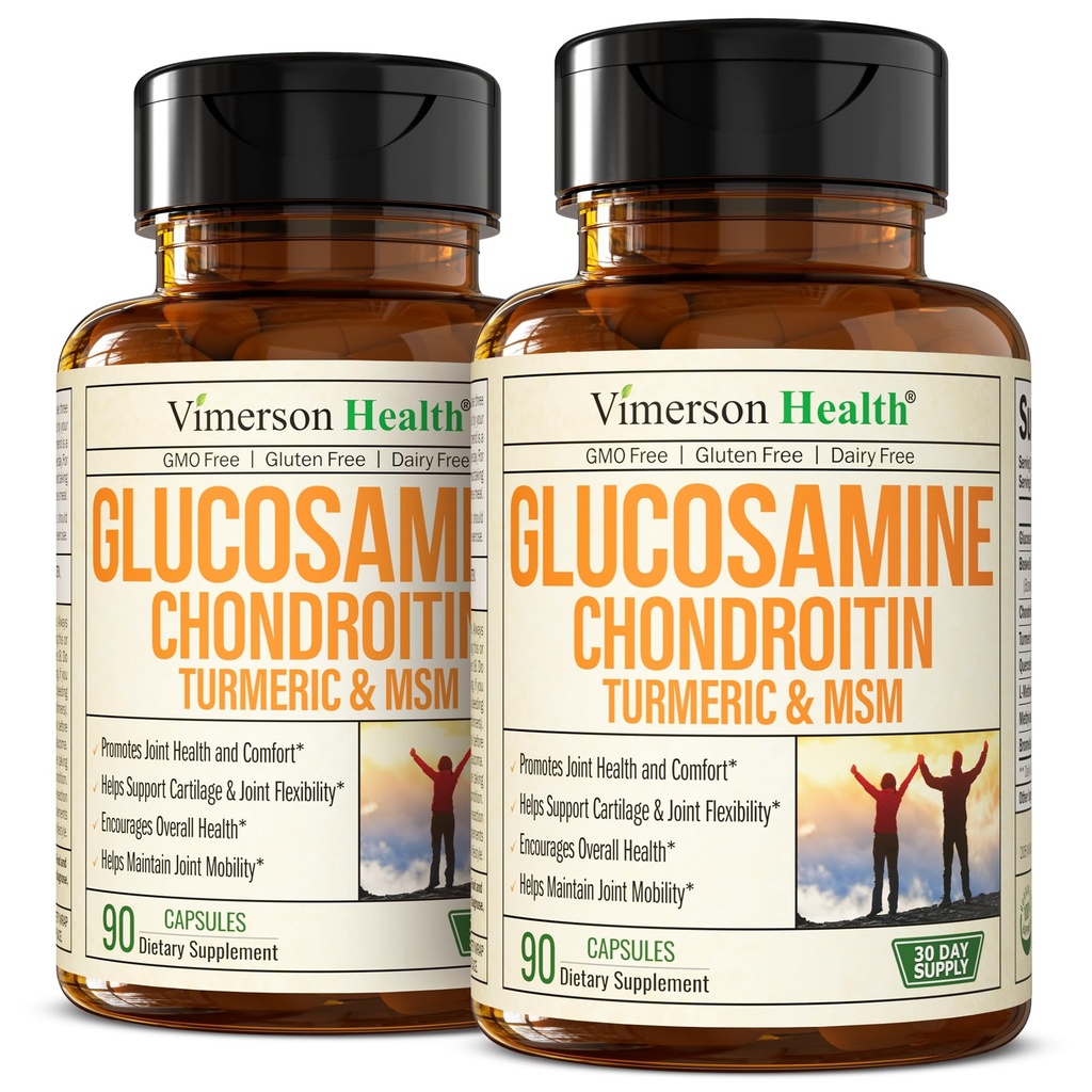 Glukozamin Chondroitin MSM – Skupna podpora za ženske in moške z glukozamin sulfat 1500 mg, Chondroitin in MSM – za kartilažo, skupno zdravje in prilagodljivost – 2 paket