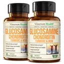 Glukozamin Chondroitin MSM – Skupna podpora za ženske in moške z glukozamin sulfat 1500 mg, Chondroitin in MSM – za kartilažo, skupno zdravje in prilagodljivost – 2 paket
