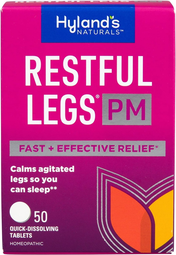 Hyland's Restful Legs PM, nočna Formula, Pomirja Agitated Noge, tako da lahko spite, 50 hitro raztapljanje tablete (Pack z 3)