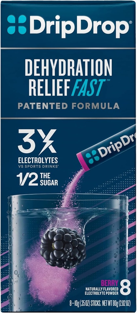 DripDrop ORS Elektrolit Hidracija Powder palice, Berry, 10g palice, 8 Število