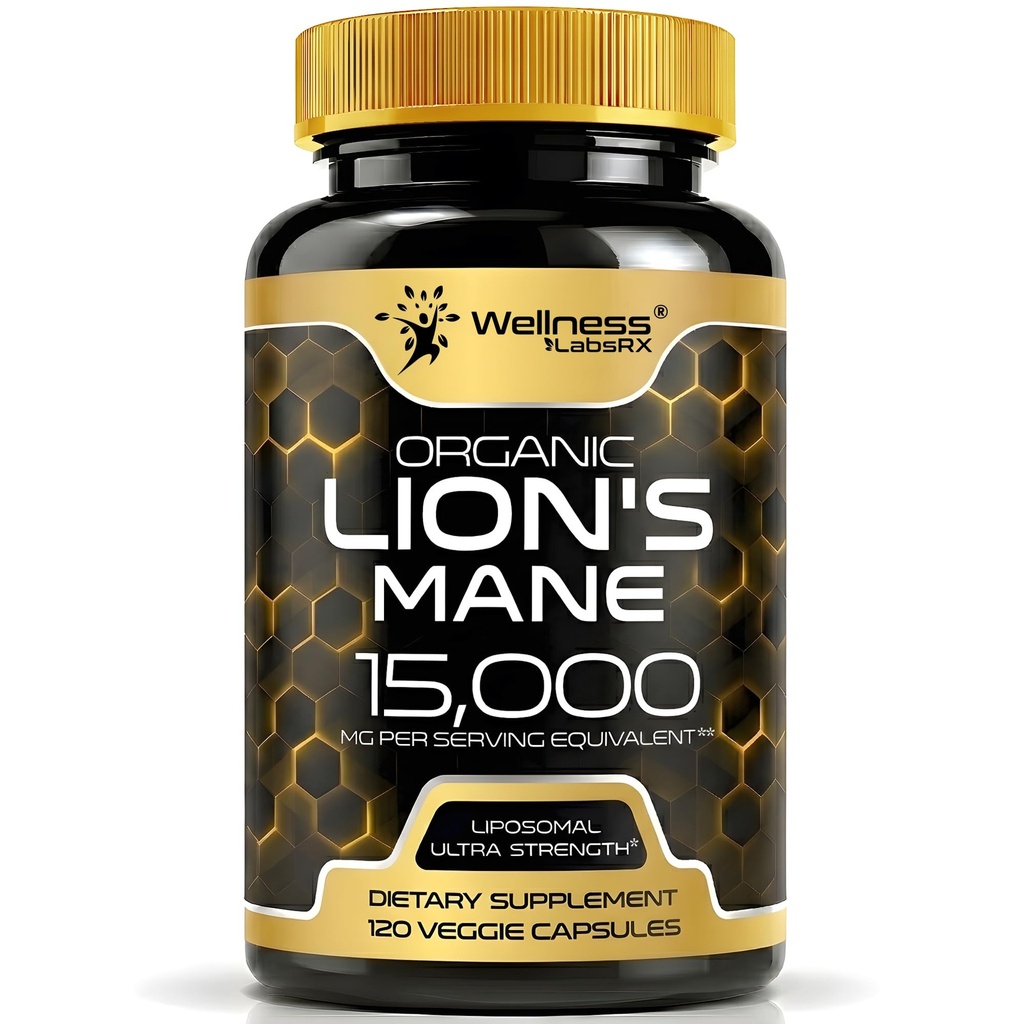 Levi Mane dopolnilne kapsule - 120 Count - Gobe dopolnilo, Možganski dodatki za spomin in fokus, Levje Mane gobe Kapsule Organic - Kognitivne in imunske podpore, Focus dodatek