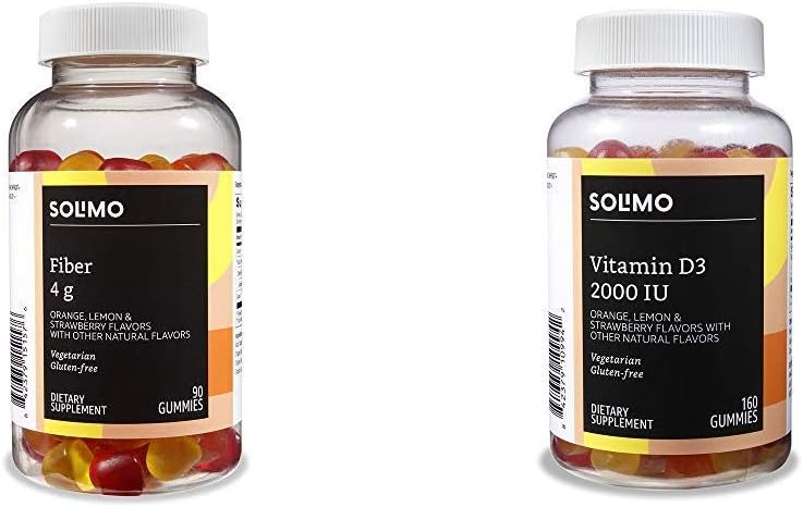 Basics Fiber Gummies (število 90) in vitamin D3 Gummies (160 Število)