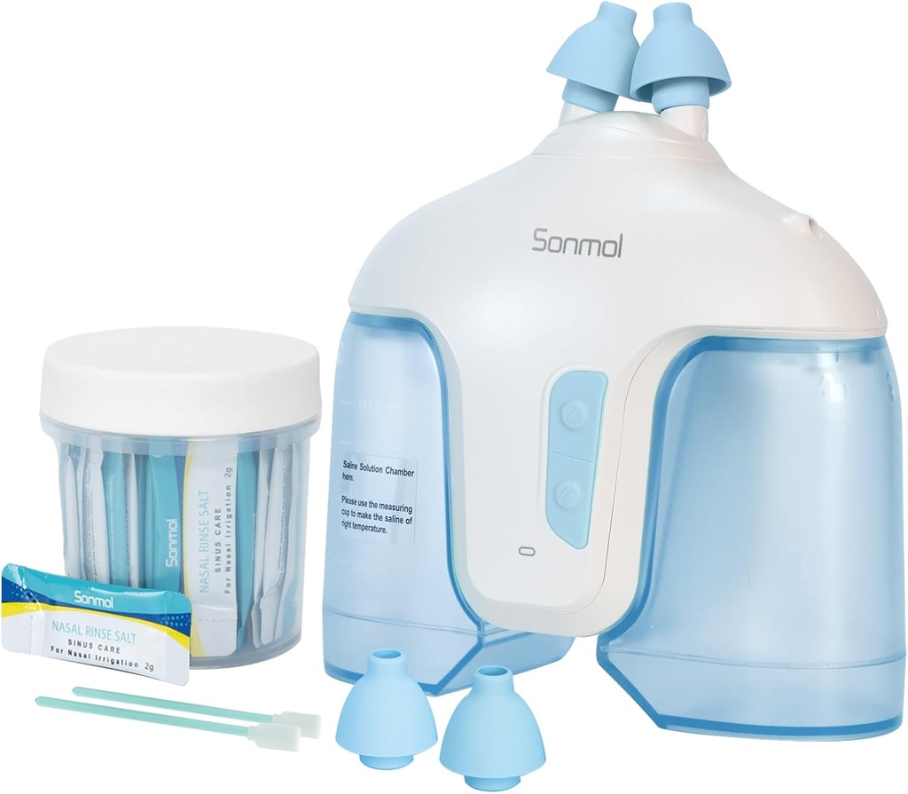 Nazal namakanje sistem s 50 Sol paketi (modra), Sinus Rinse stroj, Nose čiščenje za Sinus odraslih, Nose pralnik Nazal izpiranje Sinus Relief Machine