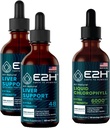 E2H: Podporni dodatek za jetra (2 paketa - 4 Fl Oz) in Klorofil Tekoče kapljice (Enojna steklenica - 2 Fl Oz) 