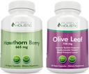 Čisto holistični Hawthorn Berry 665mg + ekstrakt Olive Leaf 750mg paket + 270 Veganske kapsule - izdelan v ZDA
