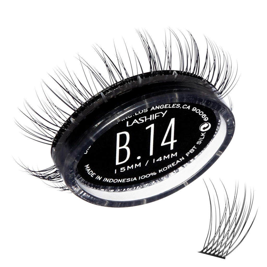 Lashify Bold 14mm Gossamer DIY razširitve trepalnice ponovno polnjenje, črna, enostavno lažne trepalnice za naravni videz