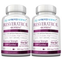 Odobreni Science® Resveratrol - 1000 mg Trans Resveratrol - 250 mg polifenola - 98% raven čistosti - vključuje Bioperine® - 380 Veganskih prijaznih kapsul - 2 steklenici