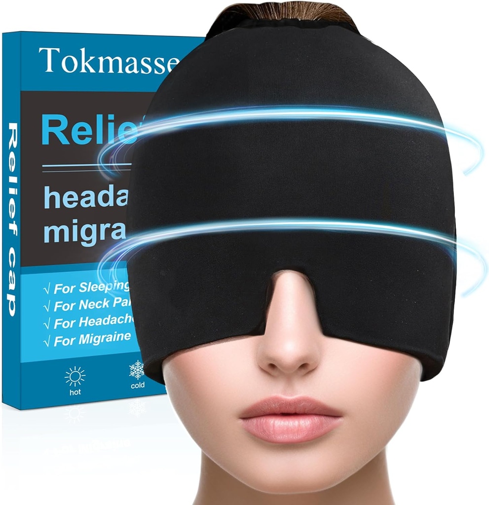 Migrena Relief Cap, Led Head Pack Gel, hladna in topla terapija, Sinus oči obliž glavobol, otekle oči, Relief napetosti in tlaka