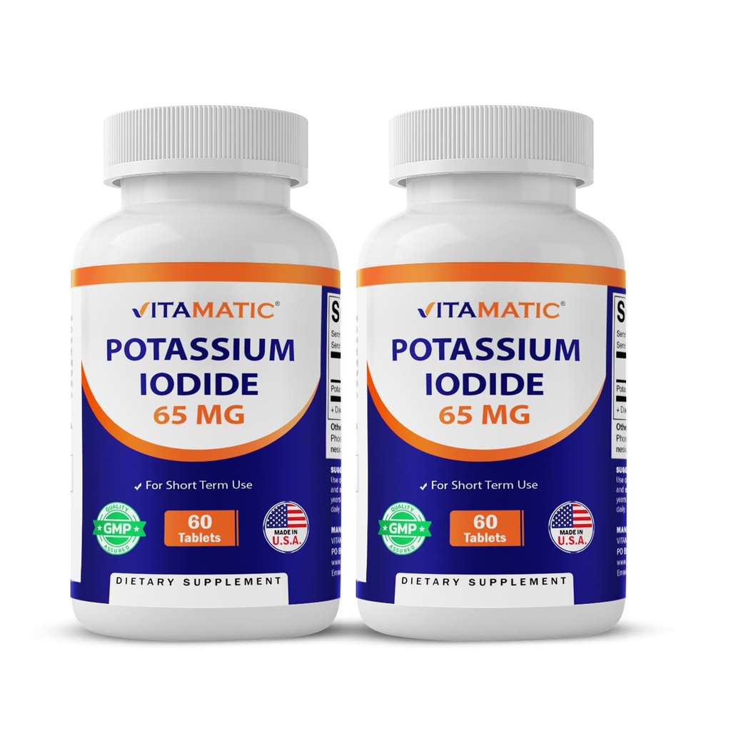 Vitamatska kalijeva jodida 65 mg na serviranje - 60 tablet - Podpora ščitnici - tablete KI (60 tablet (Pack of 2))