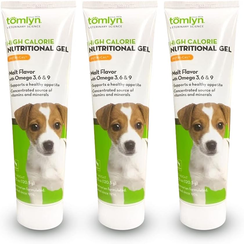 Tomlyn Nutri-Cal Malt-Flavored High-Calorie Nutritional Gel za puppies, Pomaga podpreti zdravo Appetite zagotavljanje dodatnih kalorij, vitaminov in mineralov v okusni dodatek, 4.25oz-3 paket