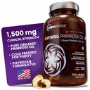 OmniBiotics Organic Evening Primrose Oil za ženske – Klinična moč 1500 mg na kapsulo, 10% GLA, hladno, brez GMO, Hormonsko ravnovesje za ženske – 120 veganskih kapsul Softgel