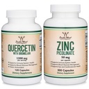 Double Wood Supplements Quercetin in Cinch Bundele - Podpora Imunski sistem zdravje (120 Count Quercetin in 300 Count Cink)