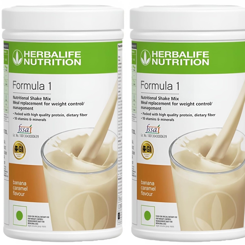 Herbalife Formula 1 Nutritional Shake Mix - pakiranje po 2, 500g vsak - Herbalife Shake - Herbalife Protein Powder - Herbalife Hujšanje Izguba obroka Zamenjava (Banana - Banana)
